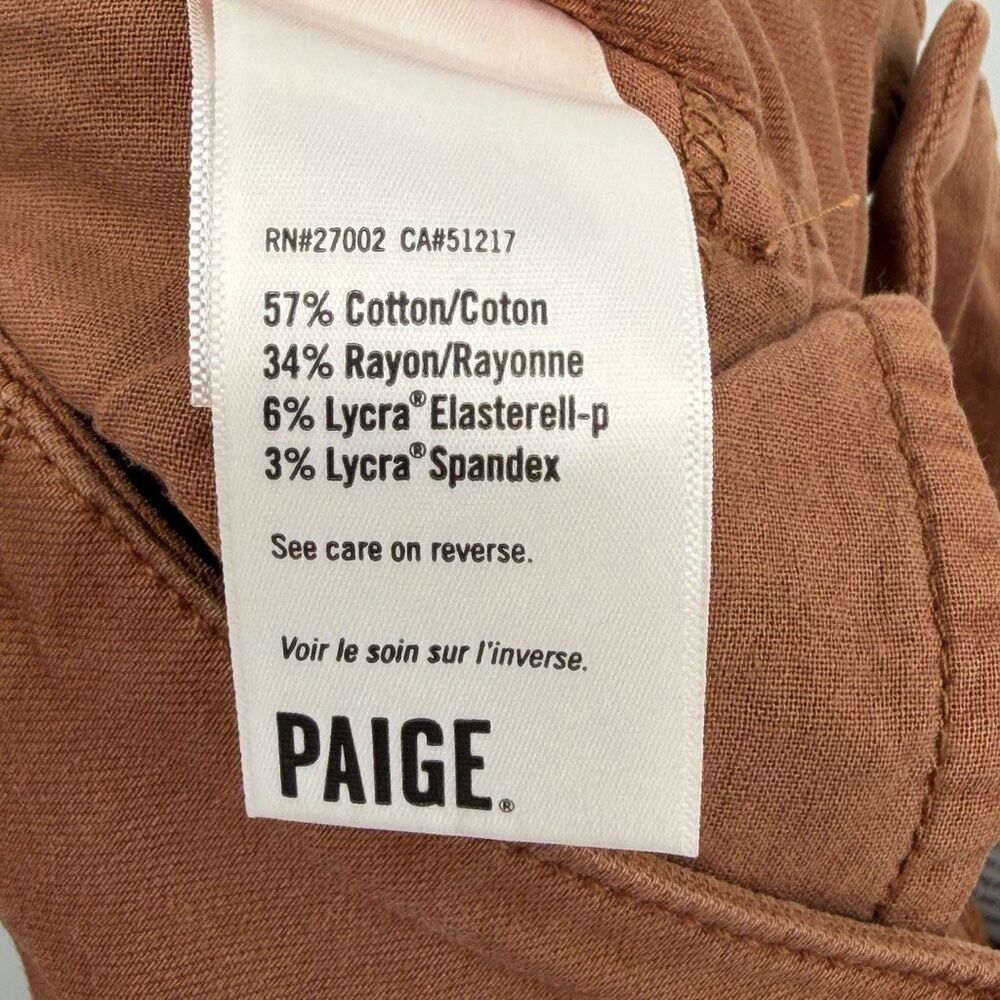 PAIGE Brooklyn 31 Wide Leg Pants Brown High Rise NWT Size 30 - Picture 9 of 12